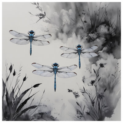 Tapis de bain aquarelle Blue Dragonfly