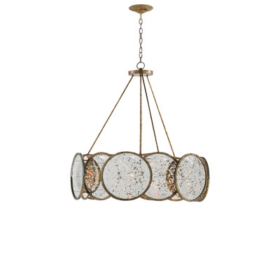 Oliveri 6 - Light Wrought Iron Dimmable Wagon Wheel Chandelier