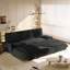 Lit convertible 3 en 1 en velours côtelé gris, 240 cm (94,5 po), format King, confortable pour regarder la télévision, offrant un bon soutien et un gain de place pour les petites chambres.