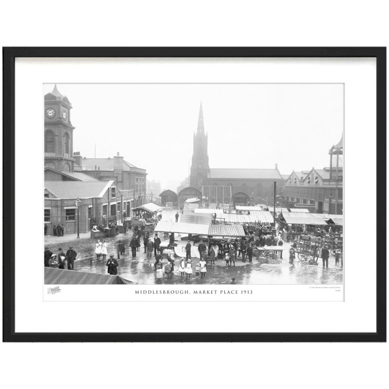Middlesbrough, Market Place 1913 - Single Picture Frame Print, 45cm H x 60cm W x 2.3cm D
