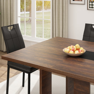 Table de salle à manger rectangulaire de style campagnard de 240 cm (94,5 po) pour 8 à 10 personnes, table de cuisine en bois avec pieds en bois, chaises non incluses, pour salle à manger, cuisine et salon