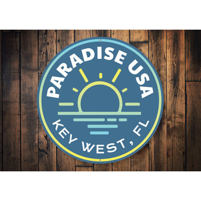 Paradise Sunset Aluminum Sign