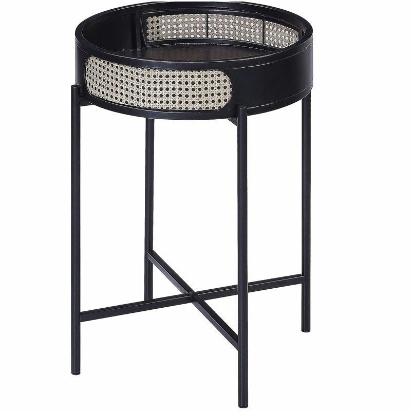 Table de bout noire avec plateau