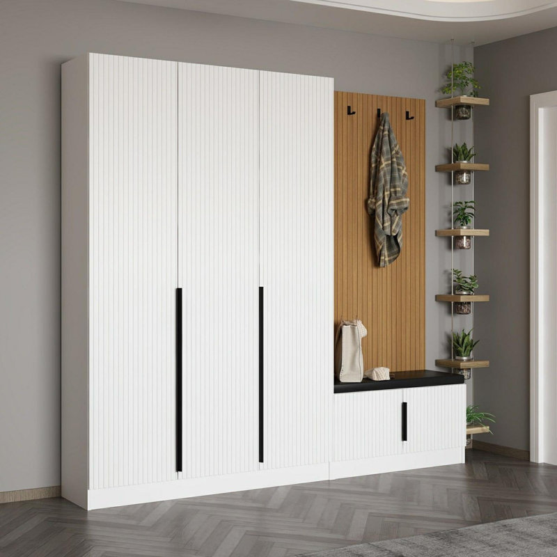 Nichlas Hall Tree 225cm Wide, White