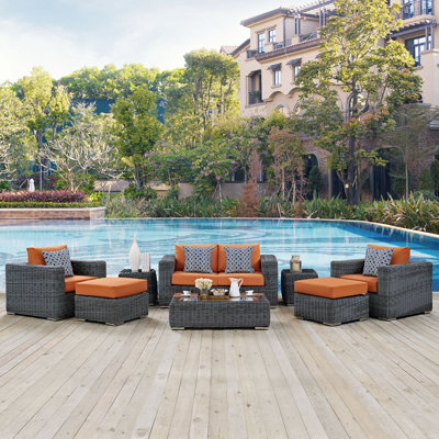 Modway Summon 8-piece Outdoor Patio Sunbrella Sectional Set