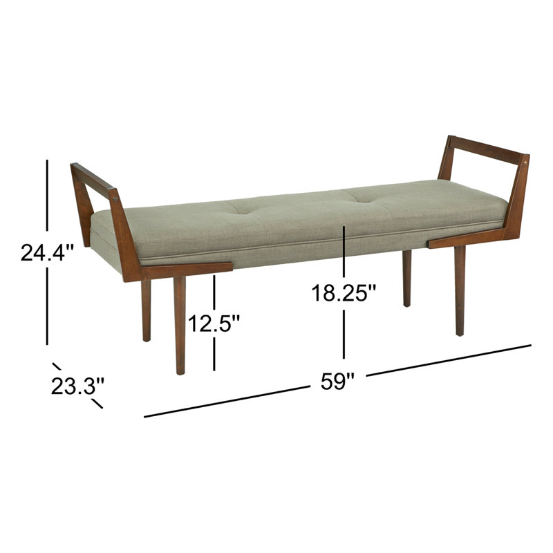 Banc rembourré Stewartville, Taupe