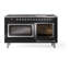 Cuisinière à double combustible ILVE Nostalgie II Series 60 po avec 9 brûleurs scellés, plaque de cuisson (propane liquide, porte vitrée)-1686458128-1686458133