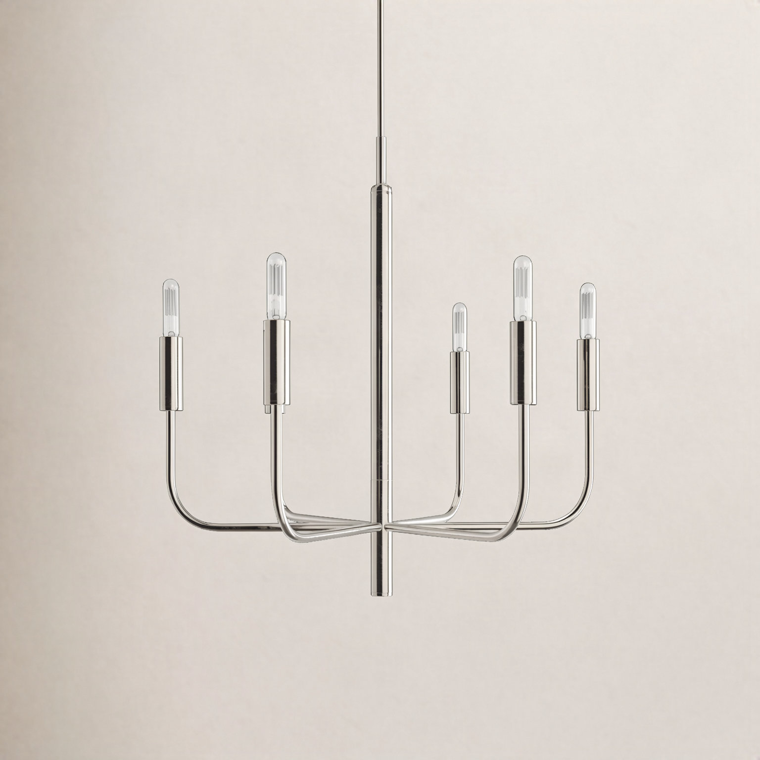 Tedder 6-Light Chandelier, Polished Nickel