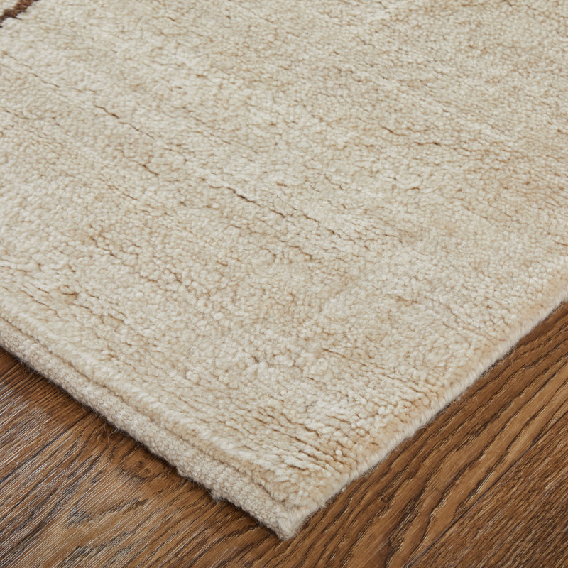 Agape Modern Abstract Ivory Area Rug, Rectangle 7'9" x 9'9"