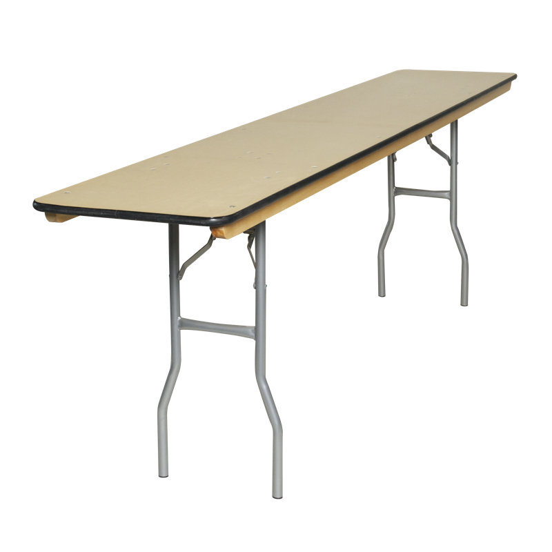 Table pliante portable WFT, Bois de bouleau naturel, H 30 po x L 96 po x P 18 po