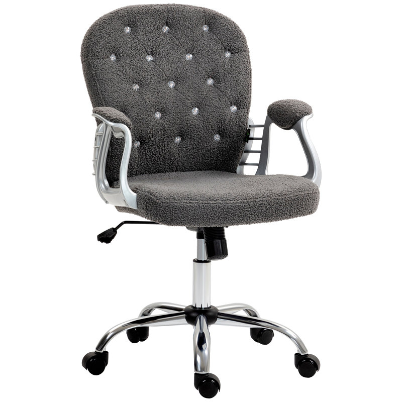 Fauteuil de bureau Kazumabo, Gris foncé, Teddy