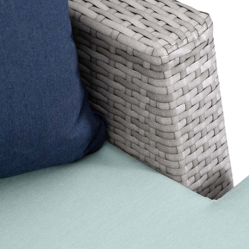 Causeuse d'extérieur Ehrenfried de 71 po de largeur avec coussins Sunbrella, Toile spa Sunbrella®