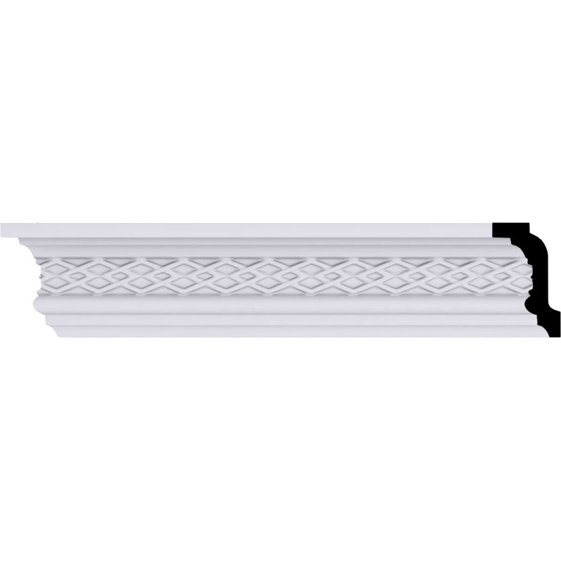 3 1/8"H x 1 7/8"P x 3 5/8"F x 94 1/2"L Brightton Crown Moulding