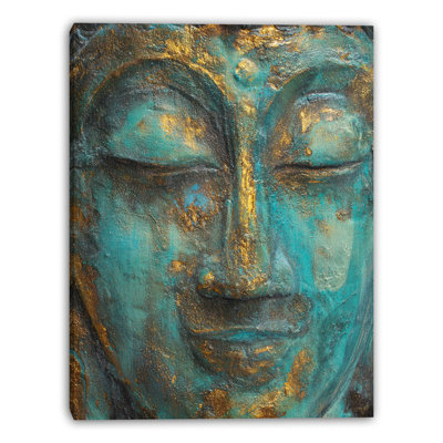 Verdigris Buddha III Wrapped Canvas Wall Art