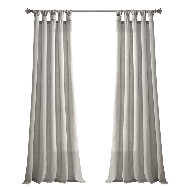 Paire de rideaux en toile de jute, L 45 po x L 84 po, Gris clair