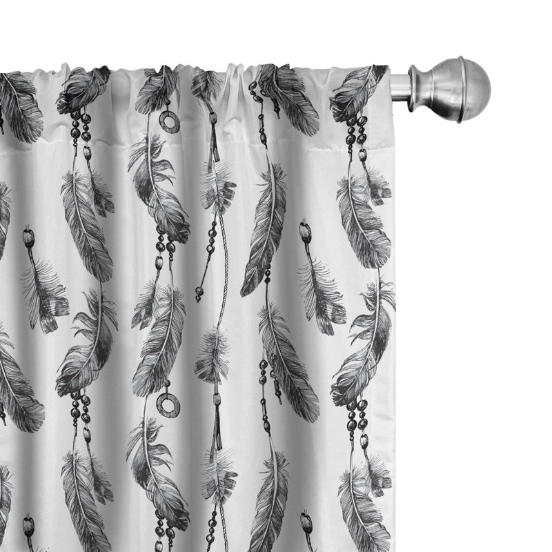 Tribal Semi-Sheer Rod Pocket Curtain Panels, 28" x 63"