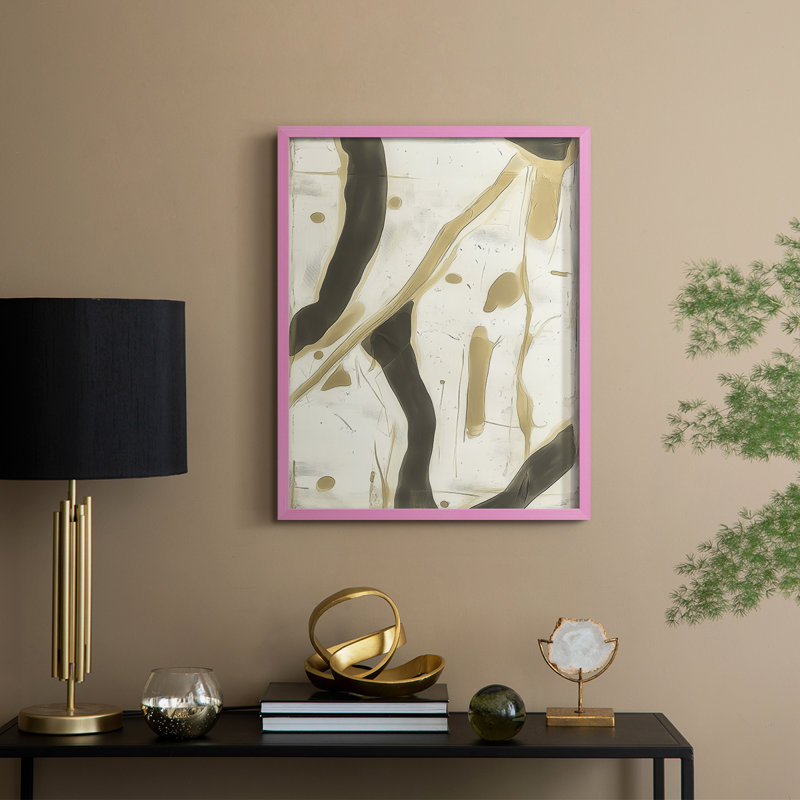 «Abstract LVII», reproduction encadrée - prête à être accrochée - fabriquée aux États-Unis, H 10 po x l 8 po, Rose
