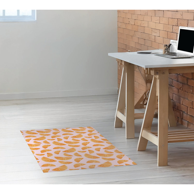 Tapis de bureau léger Summer Oranges, L 48 po x P 72 po, Rose