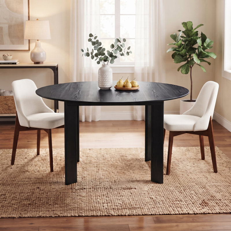 Table de salle à manger 59 "Moton, 30" H x 52" W x 52" D, 3 Pieces: Table, 2 Chairs, Black