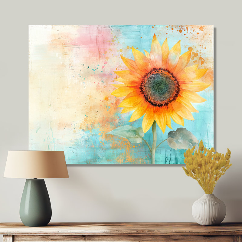 «Vibrant Dream Of A Sunflower - Sunflowers», art mural, H 30 po x l 40 po, Toile tendue, Ne s’applique pas