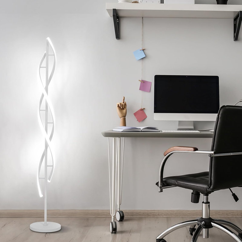 Lampe sur pied moderne 40W avec télécommande 60 pouces à intensité variable pour lampe de chambre à coucher DEL