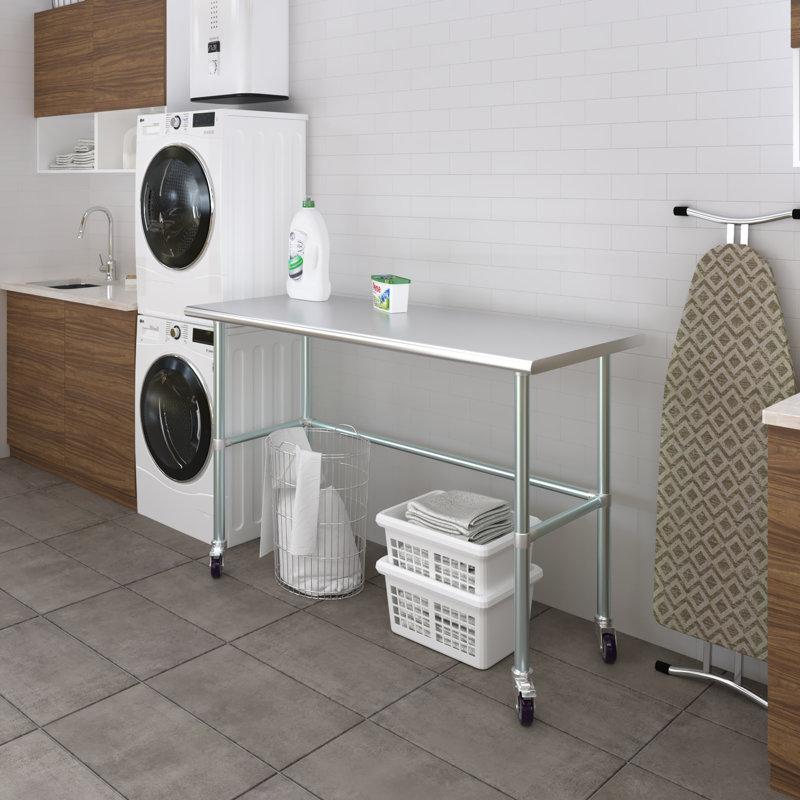 Table de travail en acier inoxydable, H 38 po x L 60 po x l 24 po