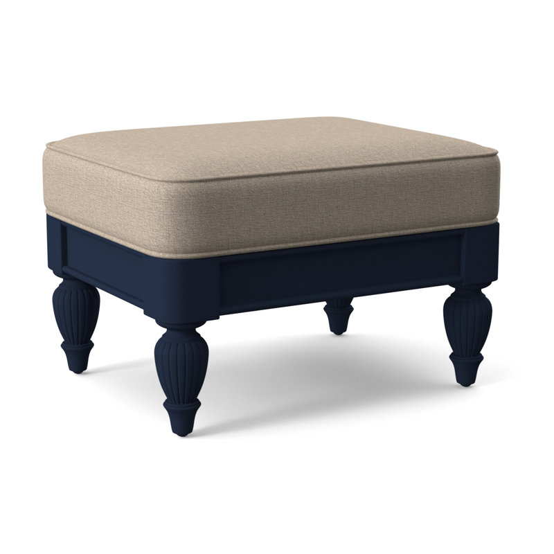 Grand View Ottoman, Eggshell Crypton Performance; 0884-93, Antique Black Finish
