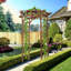 Treillis de jardin de 200 cm, tonnelle en bois arquée avec toit de style pergola