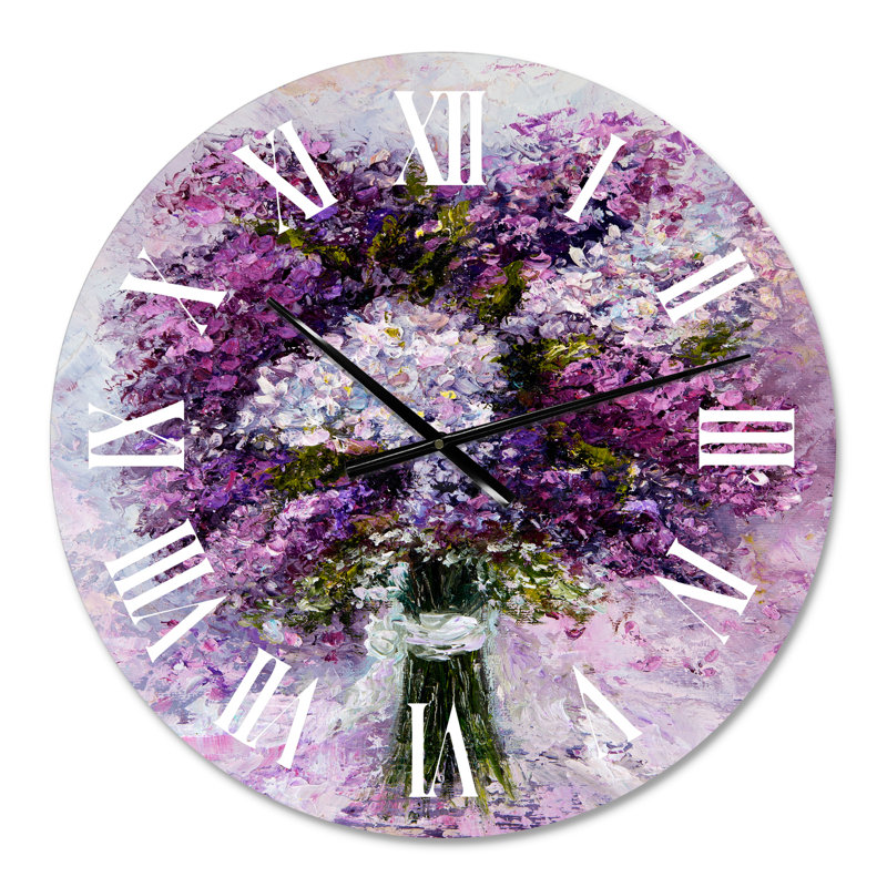 Mauve jacinthe - horloge murale traditionnelle, Surdimensionné