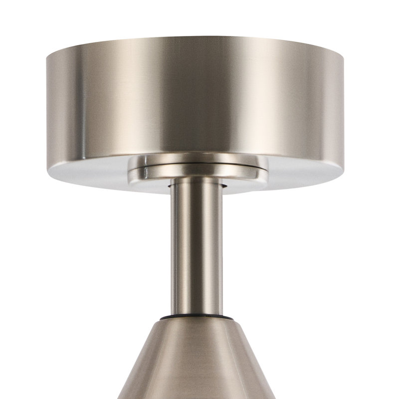52" Brechter 3-Blade LED Ceiling Fan with Light and Remote, Nickel with Natural Wood Blades