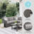 Martha Stewart Bedford Outdoor Modular Rattan Wicker 5-Seat Sectional Sofa With All-Weather Cushions-109713896-109713897