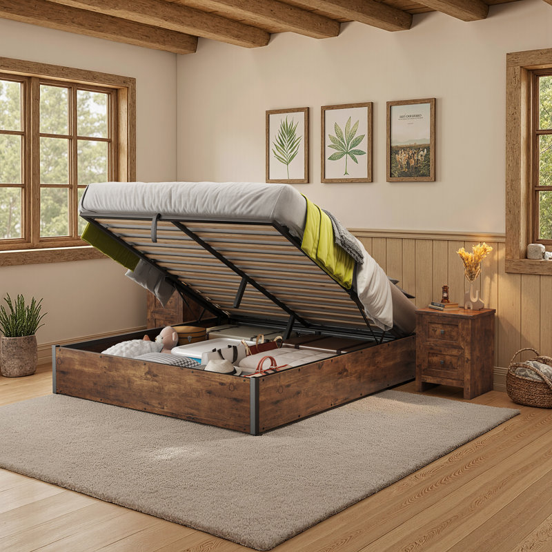 Lit de rangement Shila, Grand, Brun