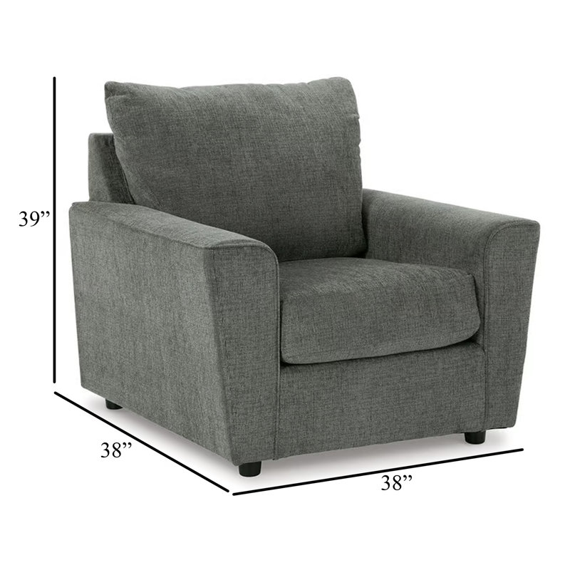 Chaise avec accoudoirs R gras, Mélange de polyester gris