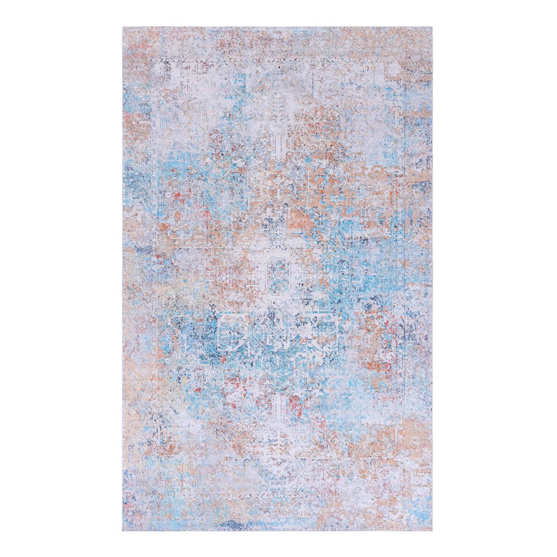 Yellow Area Rug 3X5, Machine Washable, Low-Pile, Non-Slip, Non-Shedding, Foldable - Delicate And For Living Room, Bedroom, Kitchen, Dining & Pet Comfortable