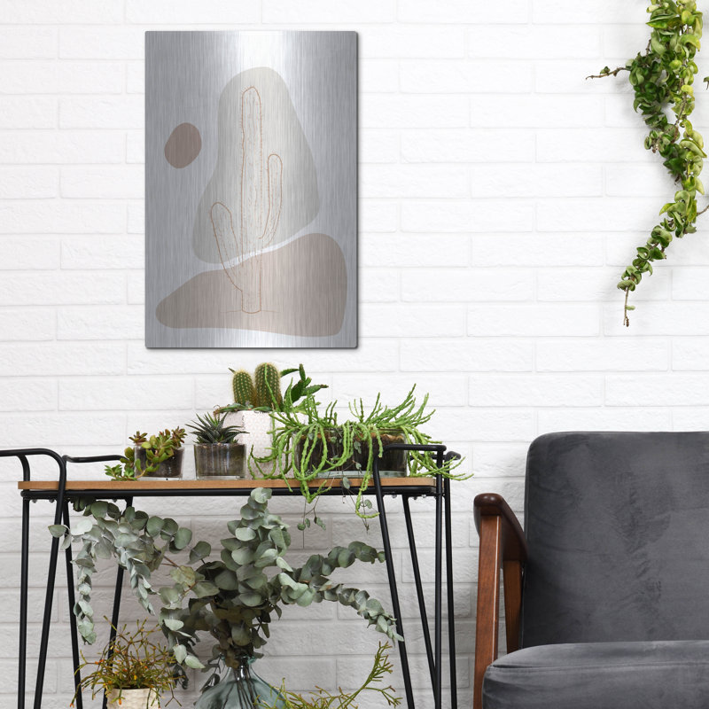 «Abstract Minimal Cactus» par Sabrina Balbuena, H 16 po x l 12 po