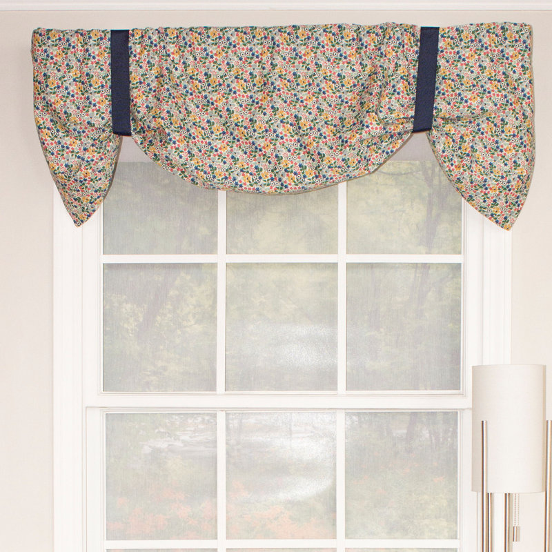 Cotton Blend Floral Tie-Up Window Valance