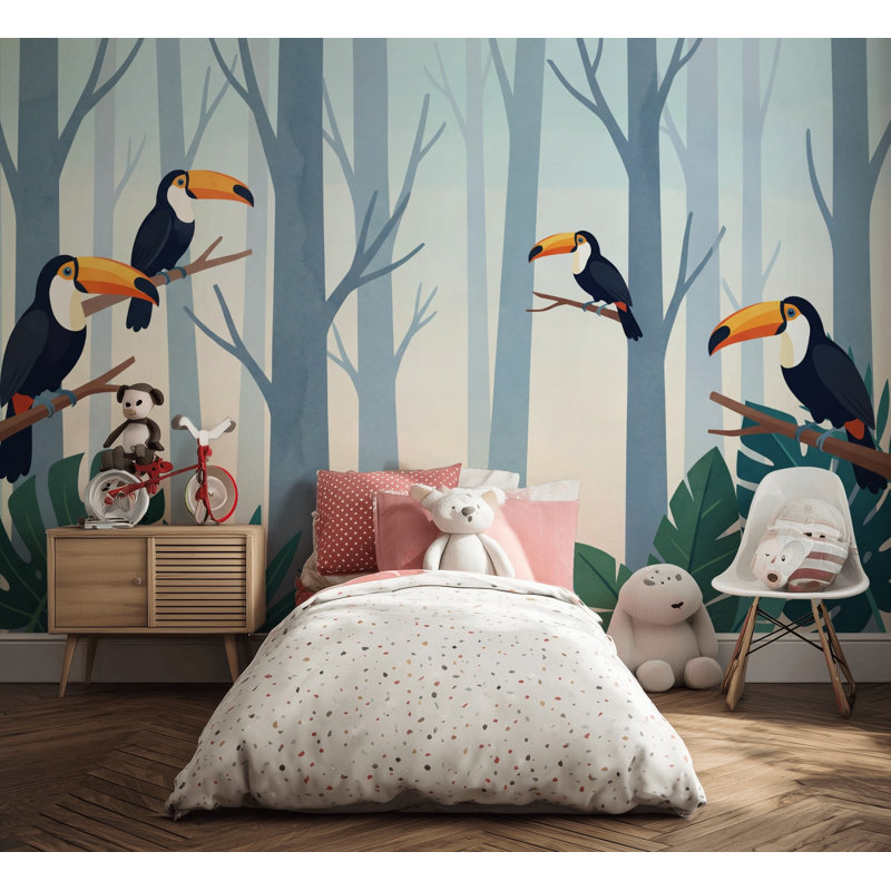 Papier peint Misty Forest, 120 po x 96 po, Peler et coller