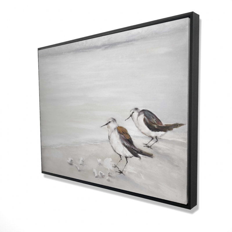 Two sandpipiers birds - 36"x48" Framed canvas