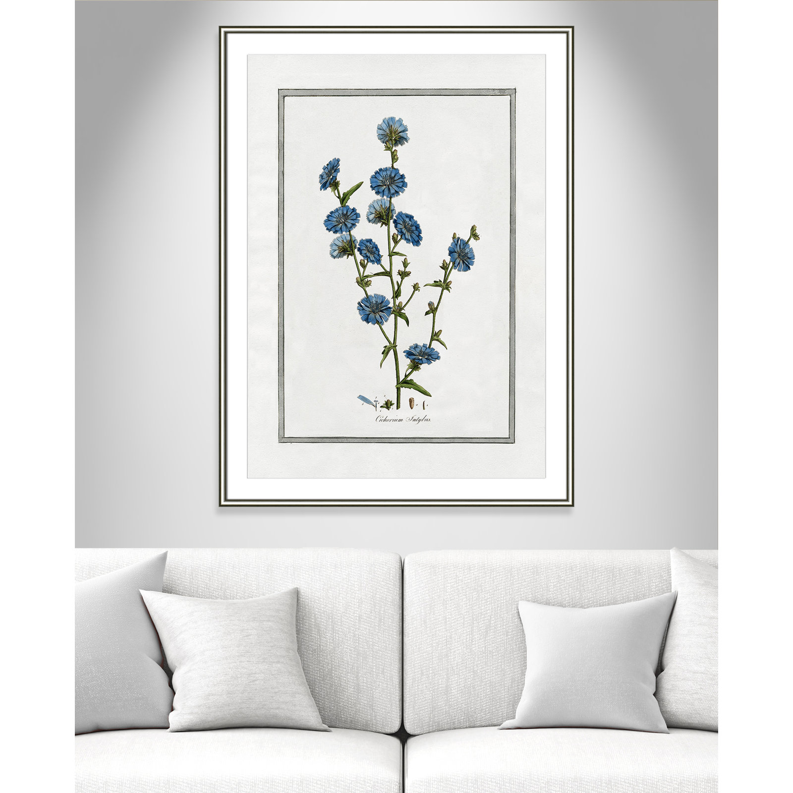 Colombe "Soft Botanical I" Print, 30.75" W x 42.75" H, Silver Framed