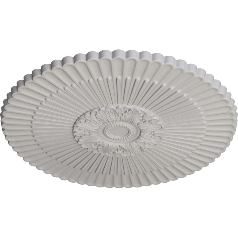 Grand médaillon Endurathane Floral, Blanc ultra pur
