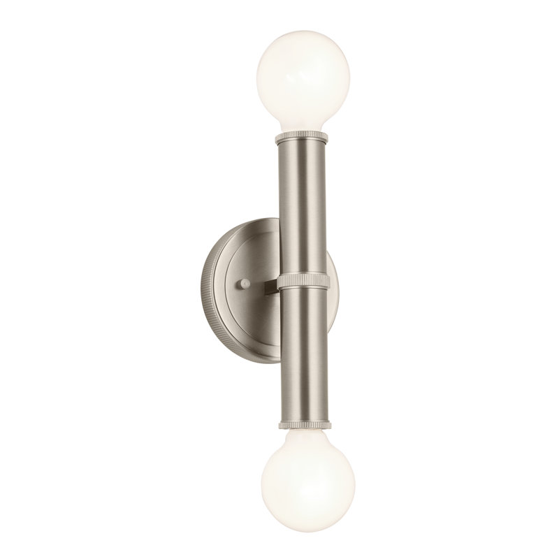 Applique murale en acier Lequon, Nickel brossé