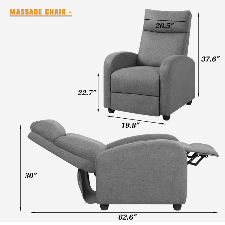 Latitude Run® Modern Living Room Recliner Made of Thick Cushion Fabric with  Massage Function & Reviews