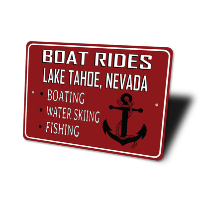 Panneau en aluminium «Boat Rides Lake»