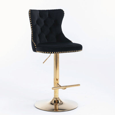 Kennasyn Swivel Upholstered Adjustable Height Counter Stool