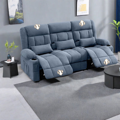 Spacious Reclining Sofas with Storage, Metal Frame Modern Home Theater