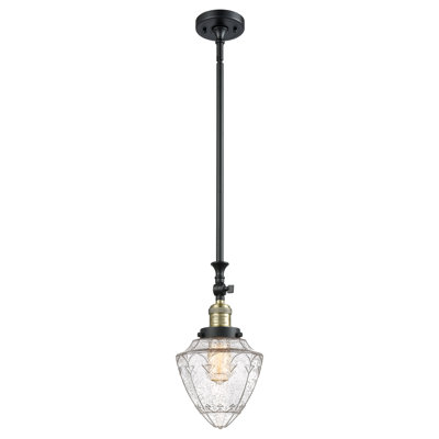 Franklin Restoration - Kymeshia - Mini-luminaire suspendu à une tige de 7 po inclinable - Ampoule non incluse - Finition nickel satiné - Abat-jour blanc