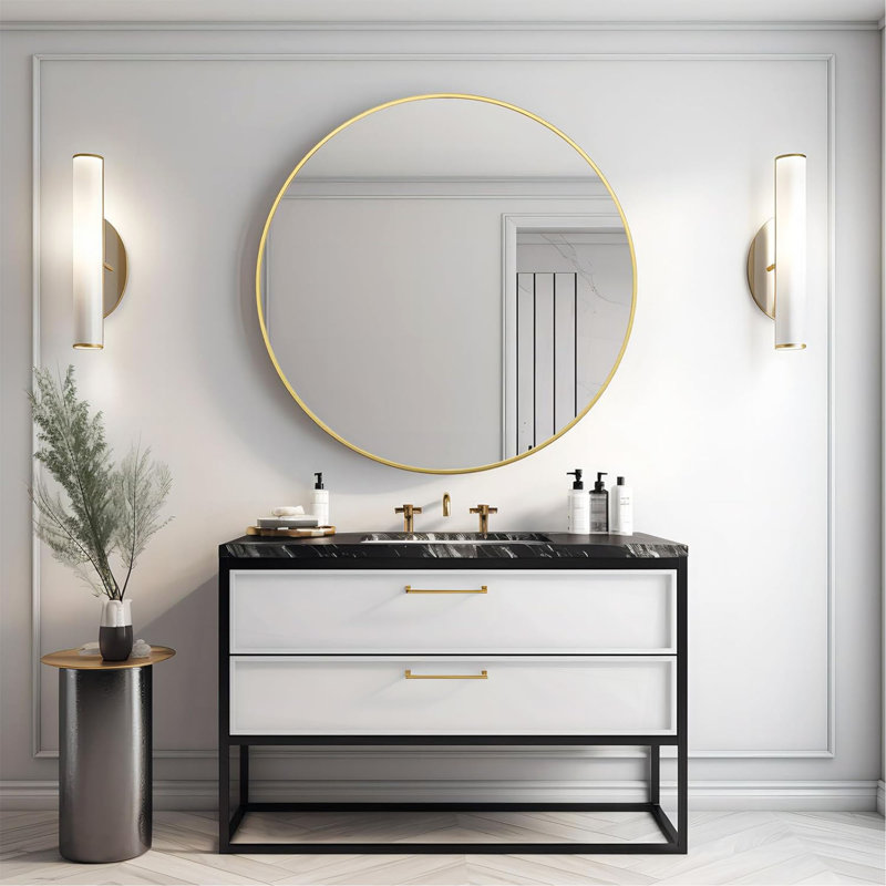 Miroir de salle de bain 42 po, Doré