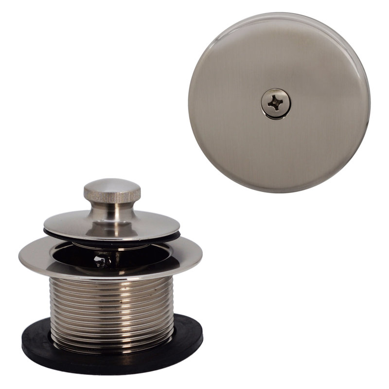 1-1/2" Twist & Close Bathtub Drain Trim Set with One-Hole Overflow, Satin Nickel
