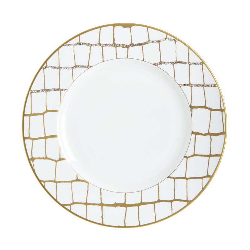 Alligator Gold Bone China Dinner Plate