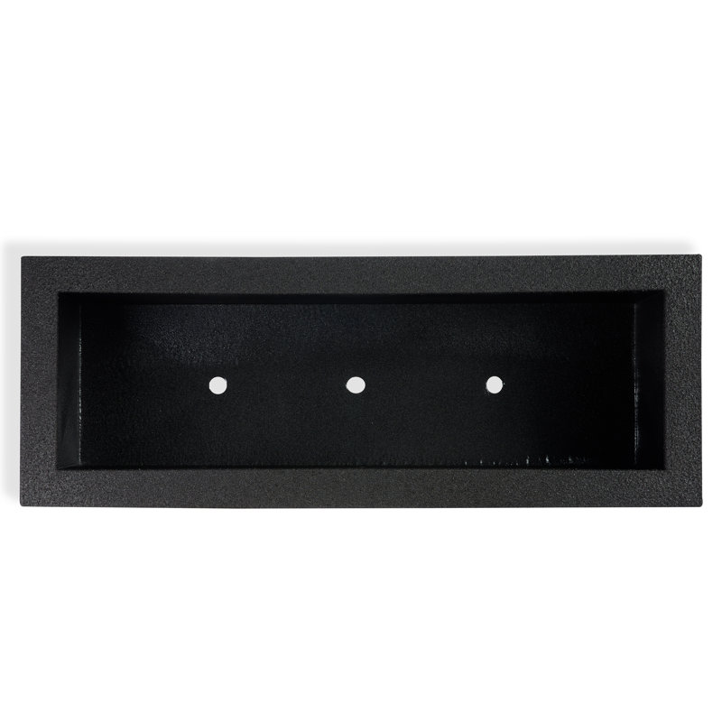 Milan Tall Polymer Box, 12"H x 46"W x 17"D, Black Granite